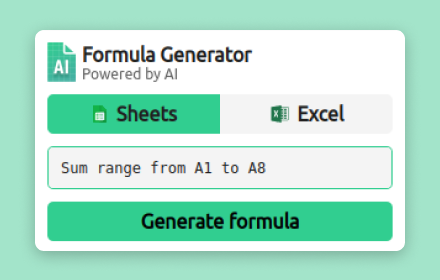 Excel Formula Generator